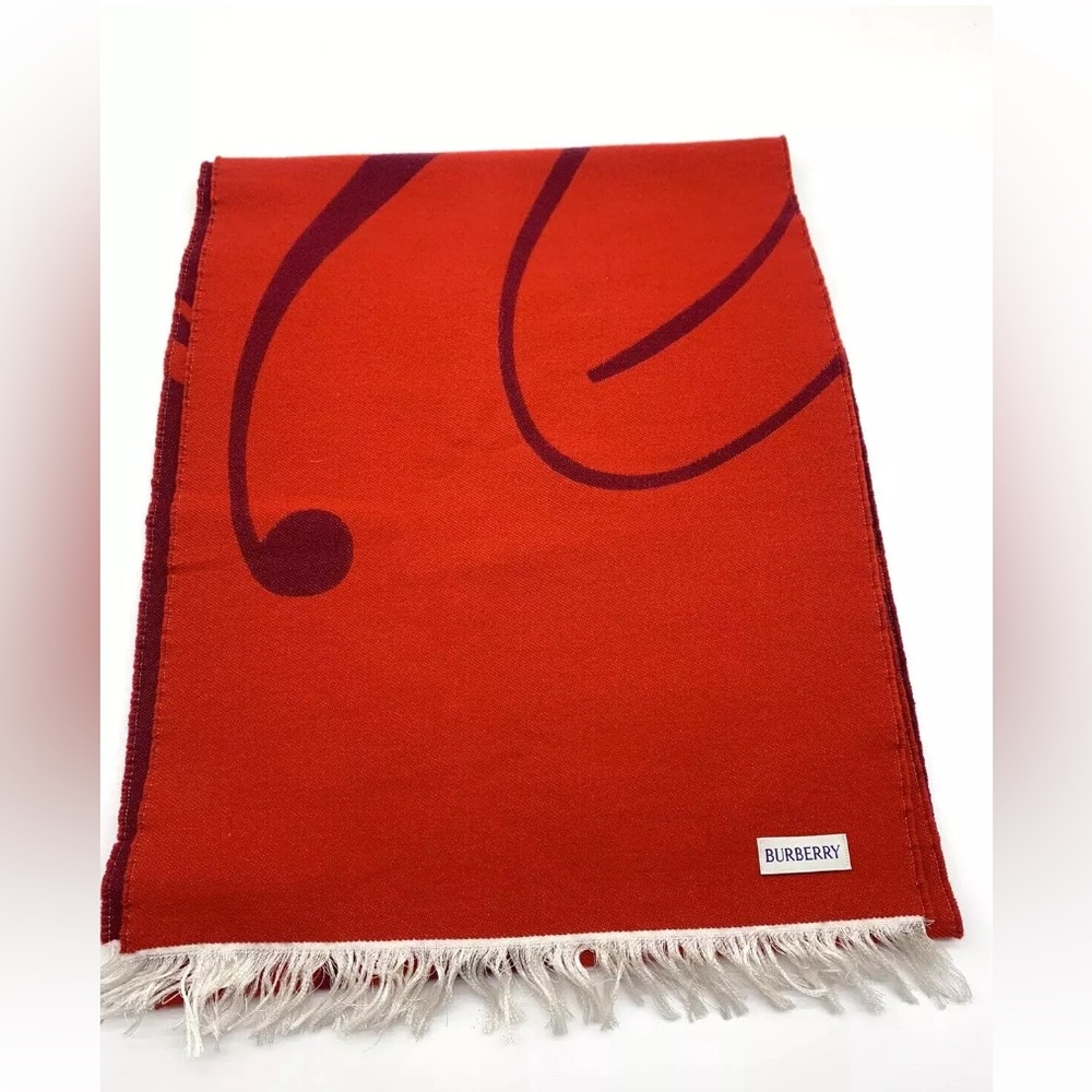 Burberry Logo Jacquard Wool & Silk Scarf